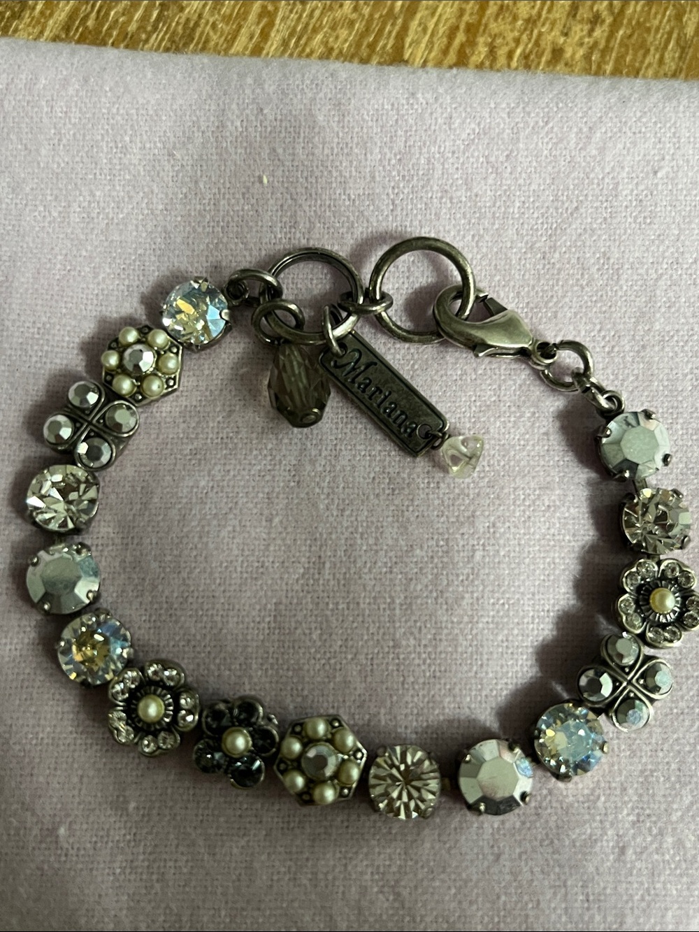Mariana Silver-tone Crystal & Pearl Floral Bracelet - Silver Clear
